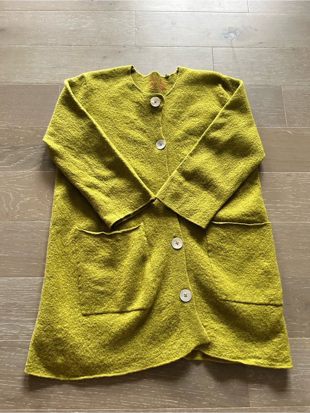 Womens Lime Green Wool blazer Button Jacket